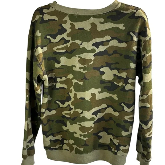 Wound Up Camouflage Crewneck Women’s Sweatshirt, Streetwear/Casual/ Playful Bold - Picture 3 of 11